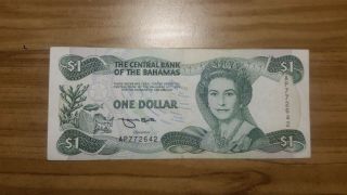 The Bahamas,  One Dollar Bank Note.  1974