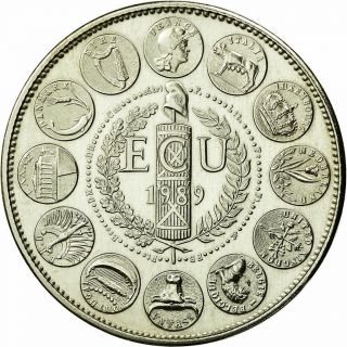 [ 710882] France,  Medal,  Ecu Europa,  Marianne,  1989,  Ms (65 - 70),  Copper - Nickel