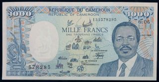 Cameroun - 1000 Francs - Scarce Date 1989 - Pick 26a - Serial Number 578295,  Unc.