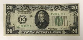 $20 1934 - A B42869125a B/a Block York Bank Twenty Dollar Bill