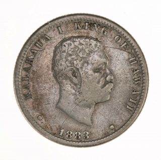 Raw 1883 Hawaii 25c Circulated Hawaiian Silver Quarter Dollar Coin