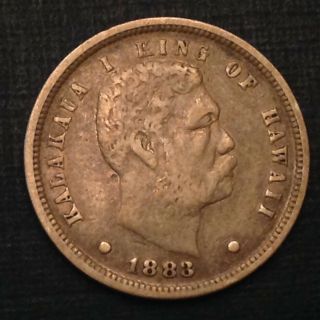 - 1883 Kingdom Of Hawaii One Dime Hawaiian 10 Cents Kalakaua I - Priced