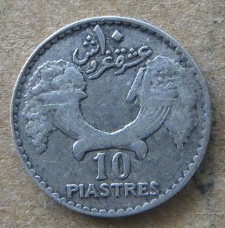 Lebanon 10 Piastres 1929.  Jo - 7908