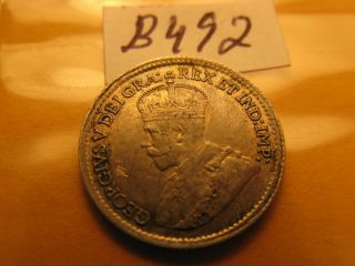 1920 Canada Rare Five Cent Coin Id B492.