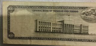 Central Bank Of Trinidad And Tobago 10 Dollar Note 1964 6