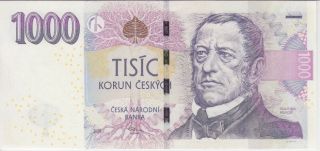 Czech Republic Banknote P25a 1000 1,  000 1.  000 Korun 2008 Uncirculated