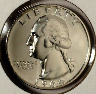 1964 - P 25c Washington Quarter,  18sor1505 Gem Proof " 90 Silver 50 Cents