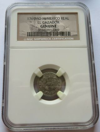 1769mo M Mexico 1 Real Silver El Cazador Shipwreck Coin - Ngc (052037a)