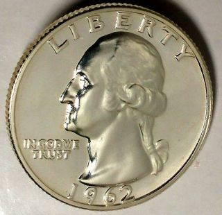 1962 - P 25c Washington Quarter,  16soc0403 Gem Proof " 90 Silver 50 Cents