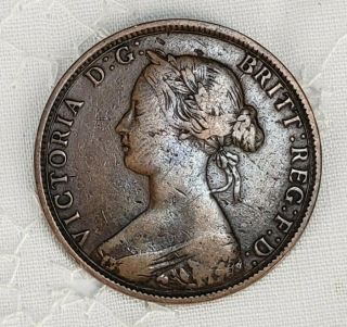 1861 Nova Scotia Canada Canadian Large 1 One Cent Coin - Queen Victoria