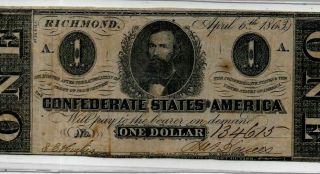 $1 " Confederate " 1800 