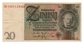 Germany Banknote 20 Reichsmark 1929.  Vf,