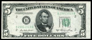 1950 - A $5 Five Dollars Frn Federal Reserve Note " Miscut Error " Uncirculated