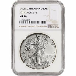 2011 American Silver Eagle - Ngc Ms70