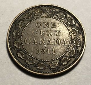 Canada 1911 Large One Cent Coin - King George V