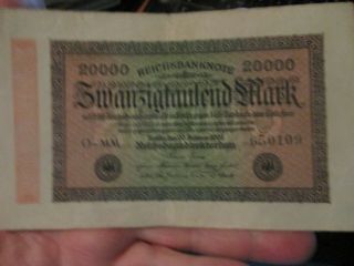 Good Collector 1923 20000 Reichsbanknote 0 - Mm 650109