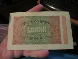 Good Collector 1923 20000 Reichsbanknote 0 - MM 650109 2