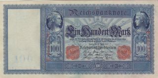 100 Mark Extra Fine,  Crispy Banknote From Germany 1910 Pick - 42 Big Sized