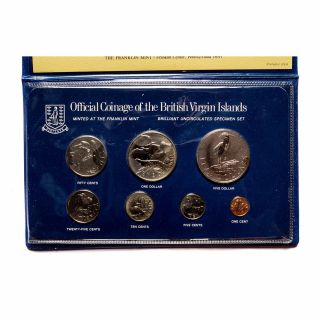 1980 Official Coinage Of The British Virgin Islands 7 - Coin Bu Specimen Set