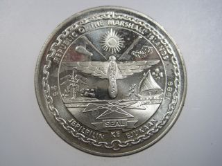 Marshall Island $5 1989 Lunar Moon Landing Space 16 World Bank Money Coin 2