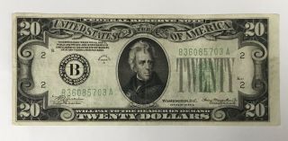 $20 1934 - A B36085703a B/a Block York Bank Twenty Dollar Bill