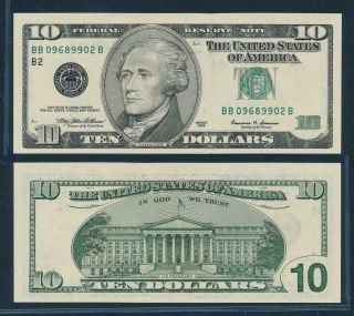 [100330] United States 1999 10 Dollars Bank Note York Unc P506