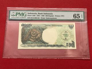 183bid Indonesia 500 Rupiah Duc408146 (1992) P128h Pmg 65 Epq