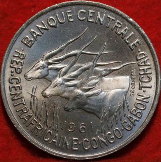 Uncirculated 1961 Equatorial African States 50 Franc Clad Foreign Coin