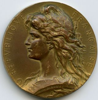 France 1934 Bronze Medal By Dubois Marianne 42mm 36gr