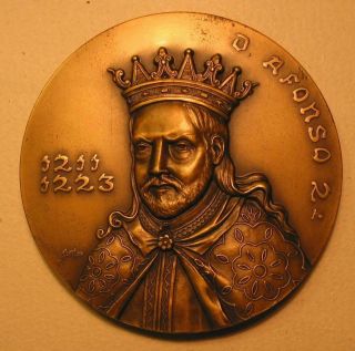 Monarchy /king D.  Afonso Ii /the Fat Cortes Of Coimbra 1211/bronze Medal Baltazar