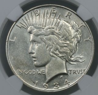 Ngc Au55 1934 - D Top 50 Vam - 3 Ddo Peace Dollar - Large D,  Doubled Die Obverse $1