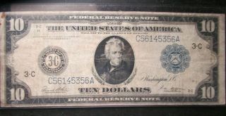 Estate Series 1914 Federal Reserve Note 10.  00 Circulated