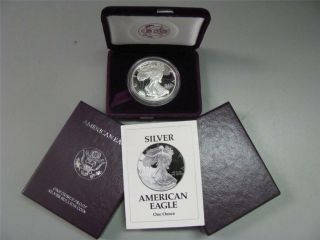 1991 S Proof Silver American Eagle Dollar Us $1 Ase Coin