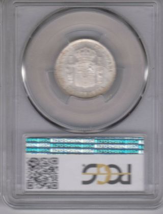 SPAIN ESPAÑA 1 Peseta 1896 silver,  PCGS MS62 2