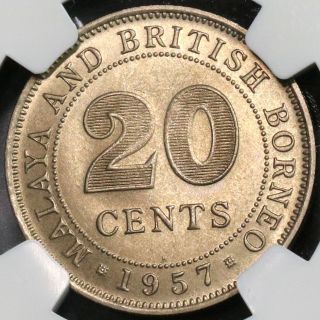 1957 - H Ngc Ms 65 Bu Malaya & British Borneo 20 Cents Britain Empire (18082902c)