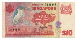 Singapore Bird $10 886888 Almost Solid 8