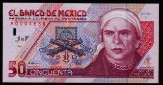 Mexico 50 Nuevos Pesos 10/12/1992 Morelos Serie A A0004689 P 101 Unc