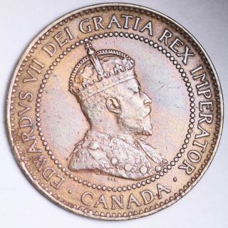 1908 No Shoulder Strap Canada One Cent Penny