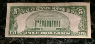 1934 Circulated Five Dollar $5 North Africa Silver Certificate War Note 4