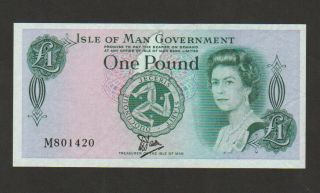 Isle Of Man,  1 Pound Banknote,  1979,  About Uncirculated,  Cat 34 - A
