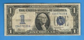 $1 1934 One Dollar Funny Back Silver Certificate Old Blue Seal Note Us Currency