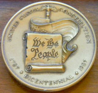 1987 We The People Medal 200th Anniv.  U.  S.  Constitution Scottish Rite Freemasonry