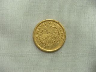 1854 $1 Gold Dollar Liberty Head Type 1 Rotated Reverse