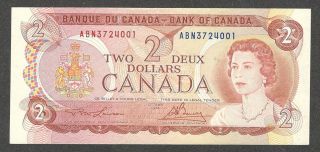 1974 $2.  00 Bc - 47a - I Vf,  Crisp Multicoloured Bank Of Canada Two Dollars