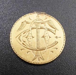 Authentic Hand Engraved Us Gold $1 Dollar Love Token 1857 - 1889 Toc M681
