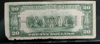 $20 1934 HAWAII WWII EMERGENCY ISSUE - PMG FINE 12 LA BLOCK 4