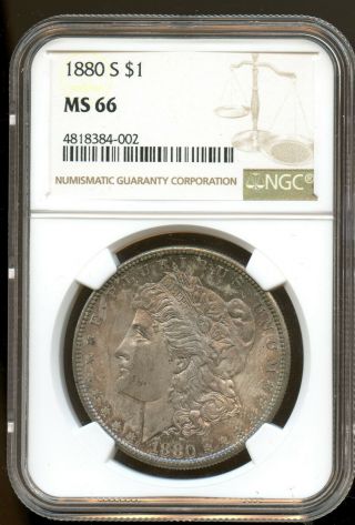1880 - S $1 Morgan Silver Dollar Ngc Ms 66