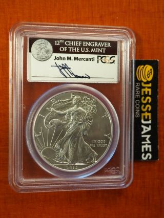 2013 W Burnished Silver Eagle Pcgs Ms70 First Strike John Mercanti Signed