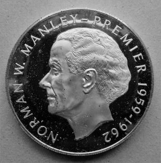 1972 Proof Jamaica 5 Dollar Coin Depicting Norman W Manley - Premier 1959 - 1962