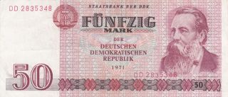 50 Mark Very Fine Banknote From East Germany 1971 Pick - 30